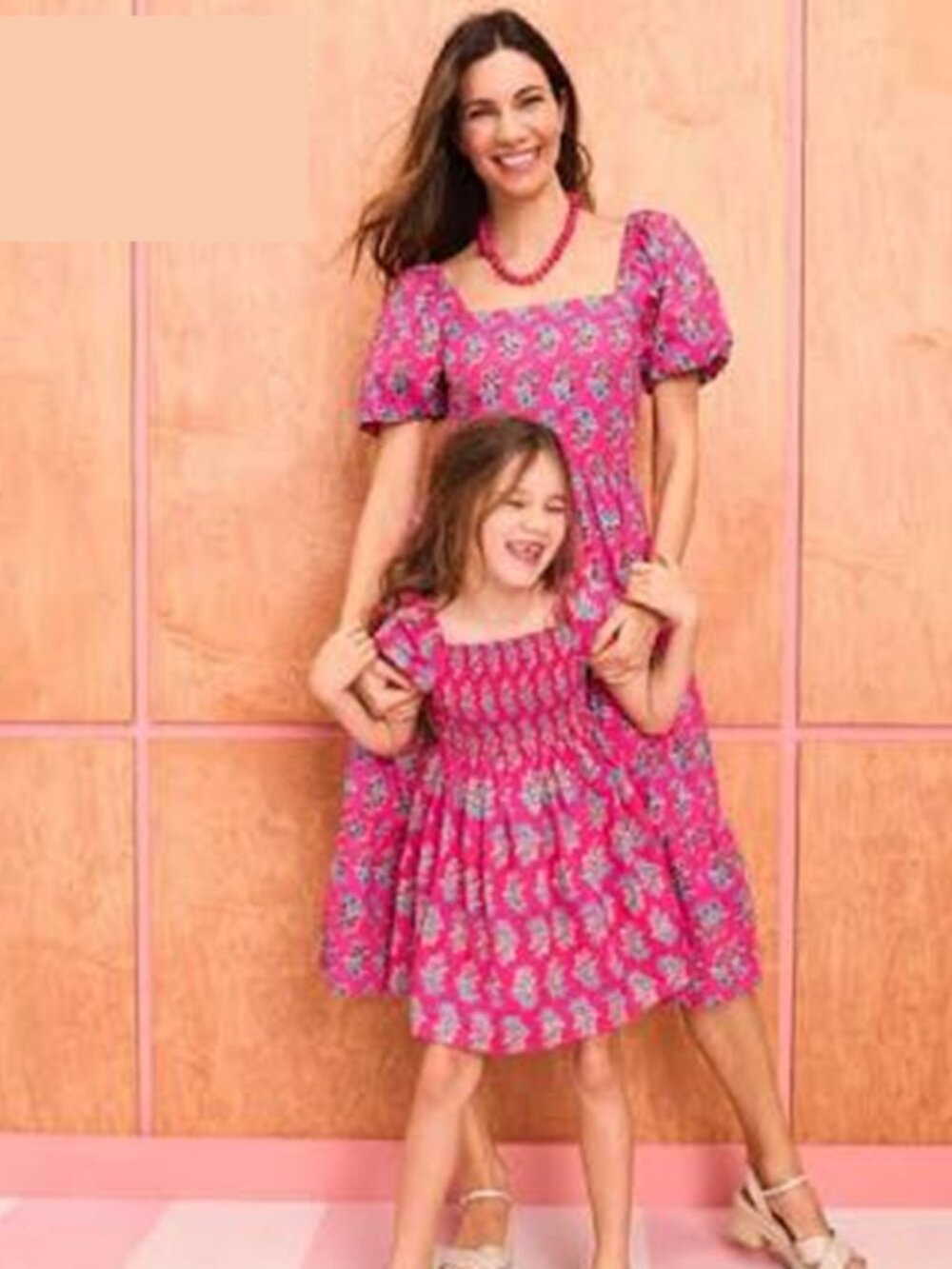 J.Crew Pink Floral Smocked Midi Dress Mommy and Me Capture the Moment 12/8 New